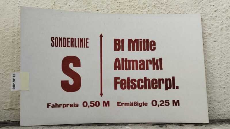 SONDERLINIE S Bf Mitte – Fet­scherpl.