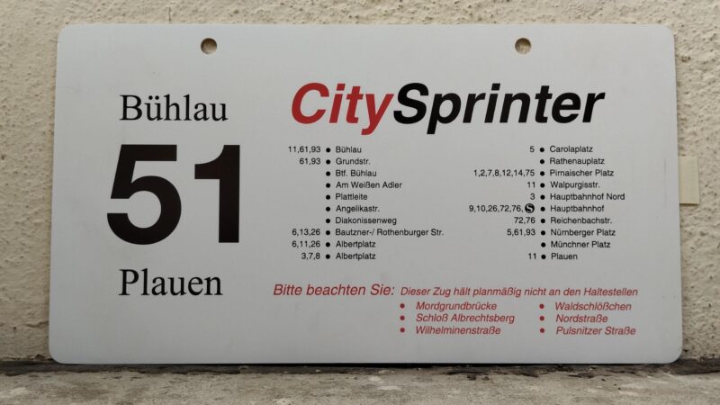 51 City­Sprinter Bühlau – Plauen