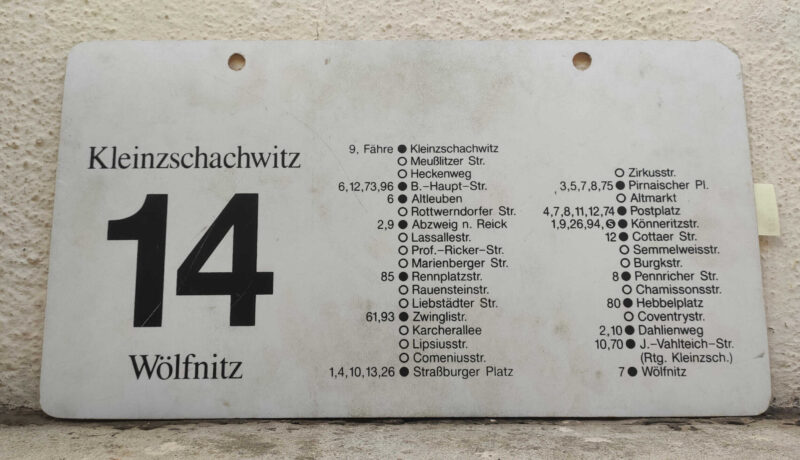 14 Klein- zschach­witz – Wölfnitz