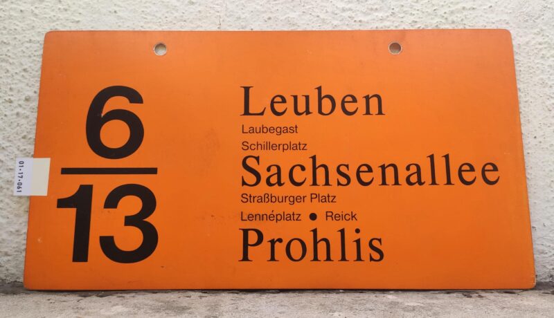 6/​13 Nie­der­sedlitz – Sach­sen­allee – Prohlis