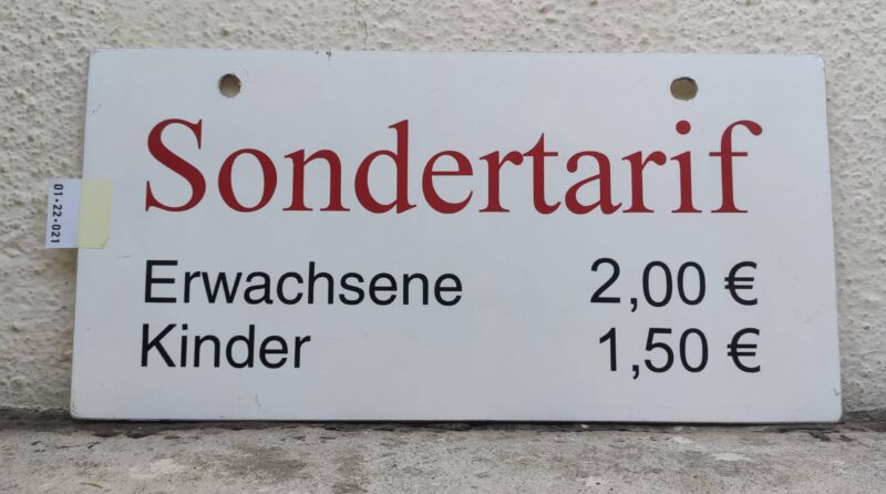Son­der­tarif Erwach­sene 2,00 €  Kinder 1,50 €
