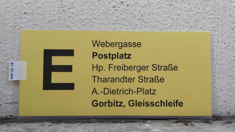E Weber­gasse – Postplatz – Gorbitz, Gleis­schleife
