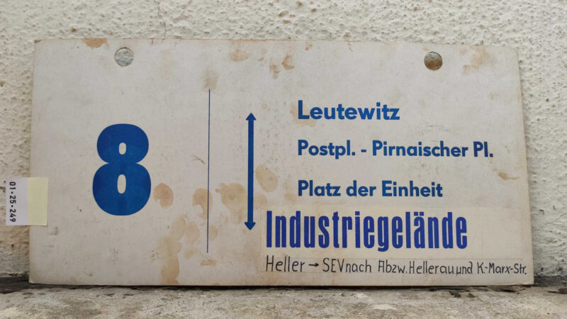 8 Leutewitz – Indu­strie­ge­lände Heller -> SEV nach Abzw. Hellerau und K.-Marx-Str.