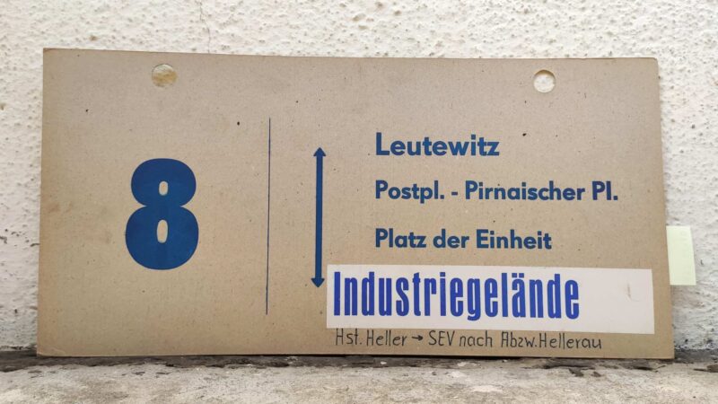8 Leutewitz – Indu­strie­ge­lände Heller -> SEV nach Abzw. Hellerau und K.-Marx-Str.