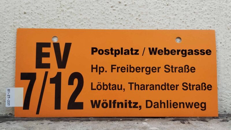 EV 7/​12 Postplatz /​ Weber­gasse – Wölfnitz, Dah­li­enweg