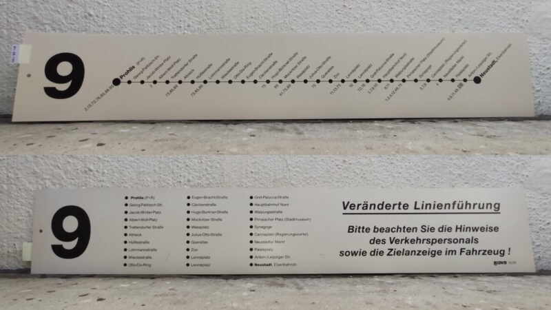 9 Prohlis (P+R) – Neustadt, Eisen­bahnstr.