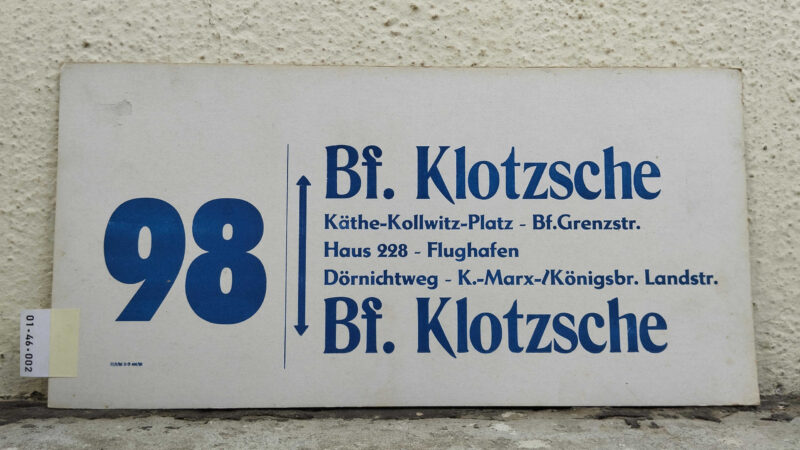 98 Bf. Klotzsche – Bf. Klotzsche