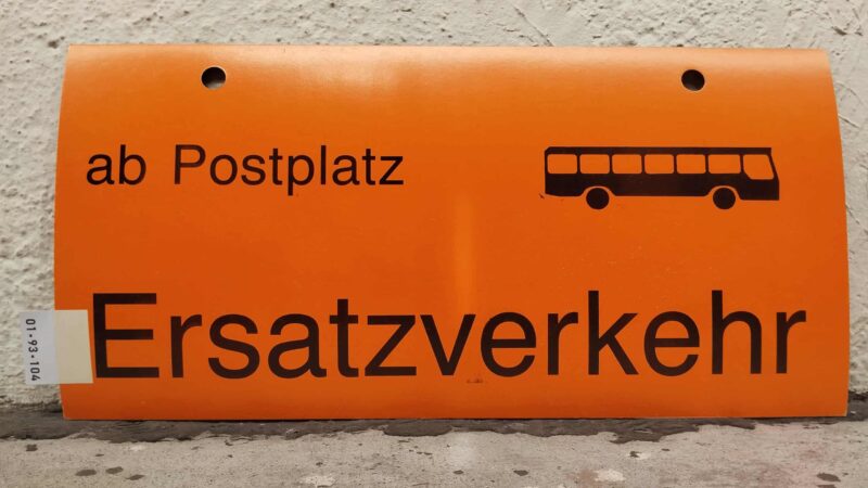 ab Postplatz [Bus neu] Ersatz­ver­kehr