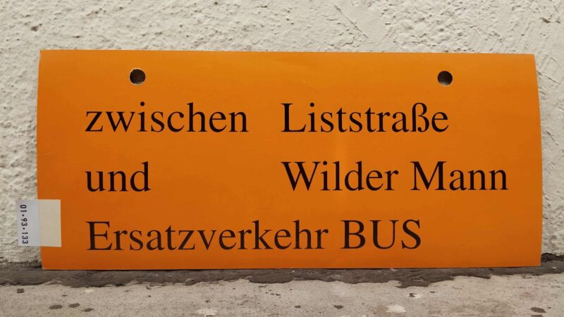 zwischen List­straße und Wilder Mann Ersatz­ver­kehr BUS