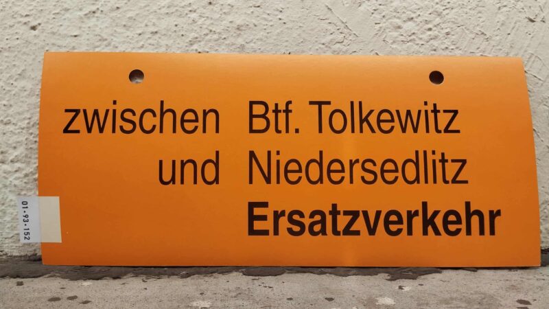 zwischen Btf. Tolkewitz und Nie­der­sedlitz Ersatz­ver­kehr