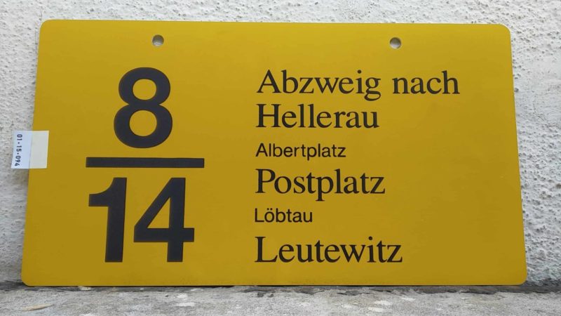 8/​14 Abzweig nach Hellerau – Postplatz – Leutewitz
