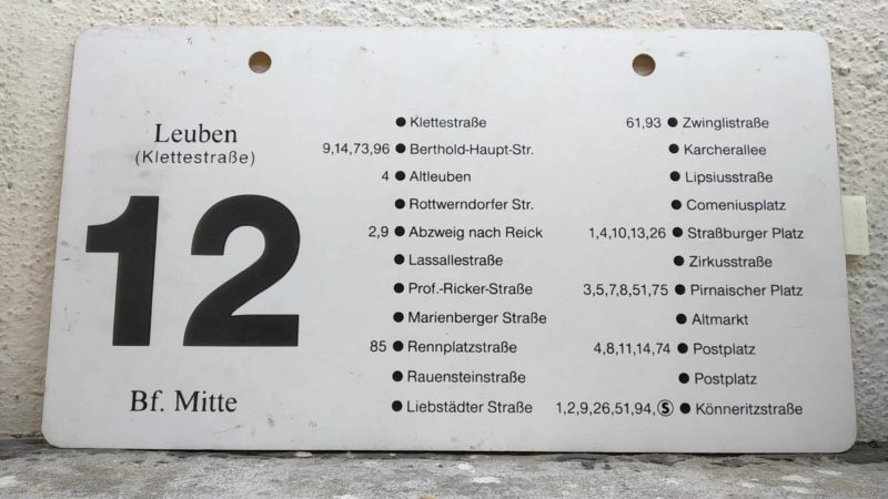 12 Leuben – Bf. Mitte