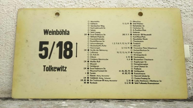 5/​18 Weinböhla – Postplatz – Tolkewitz
