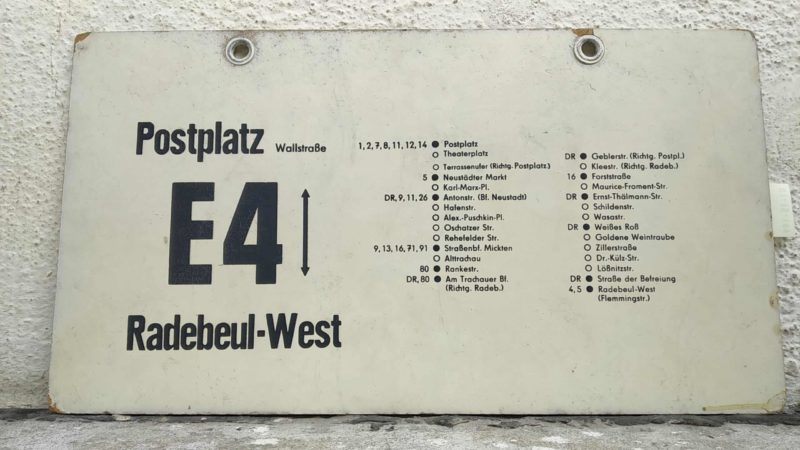 E4 Postplatz/​Wallstraße – Radebeul-West