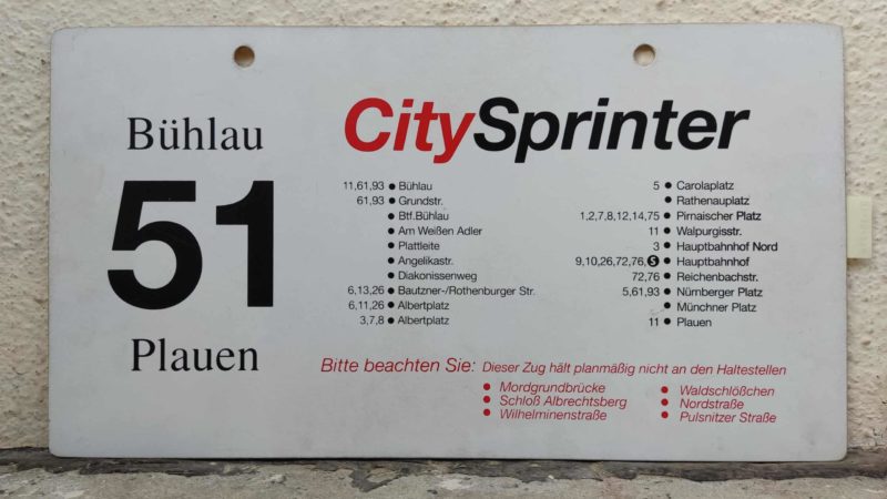 51 City­Sprinter Bühlau – Plauen