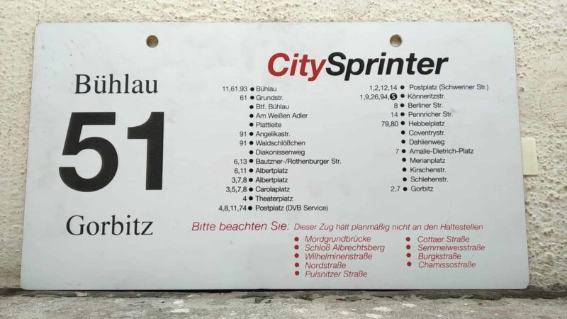 51 City­Sprinter Bühlau – Gorbitz