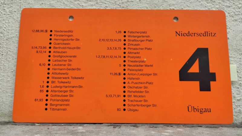 4 Niedersedlitz – Übigau 4 Niedersedlitz – Übigau