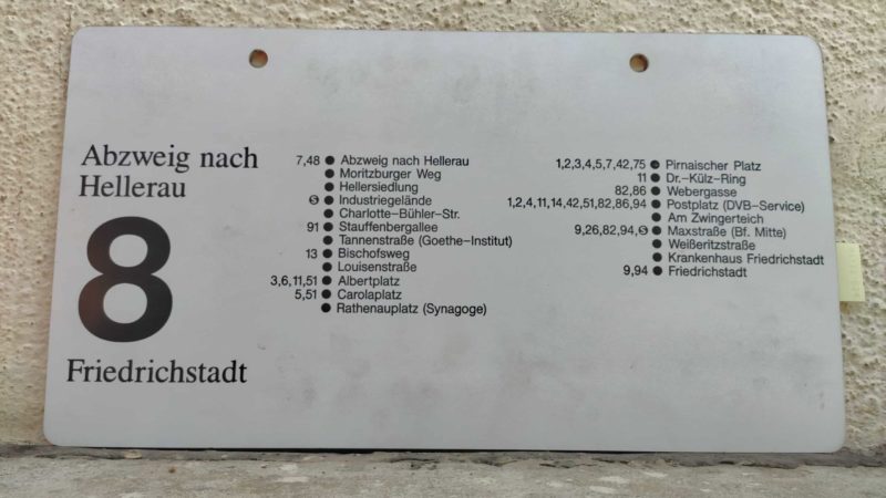 8 Abzweig nach Hellerau – Fried­rich­stadt