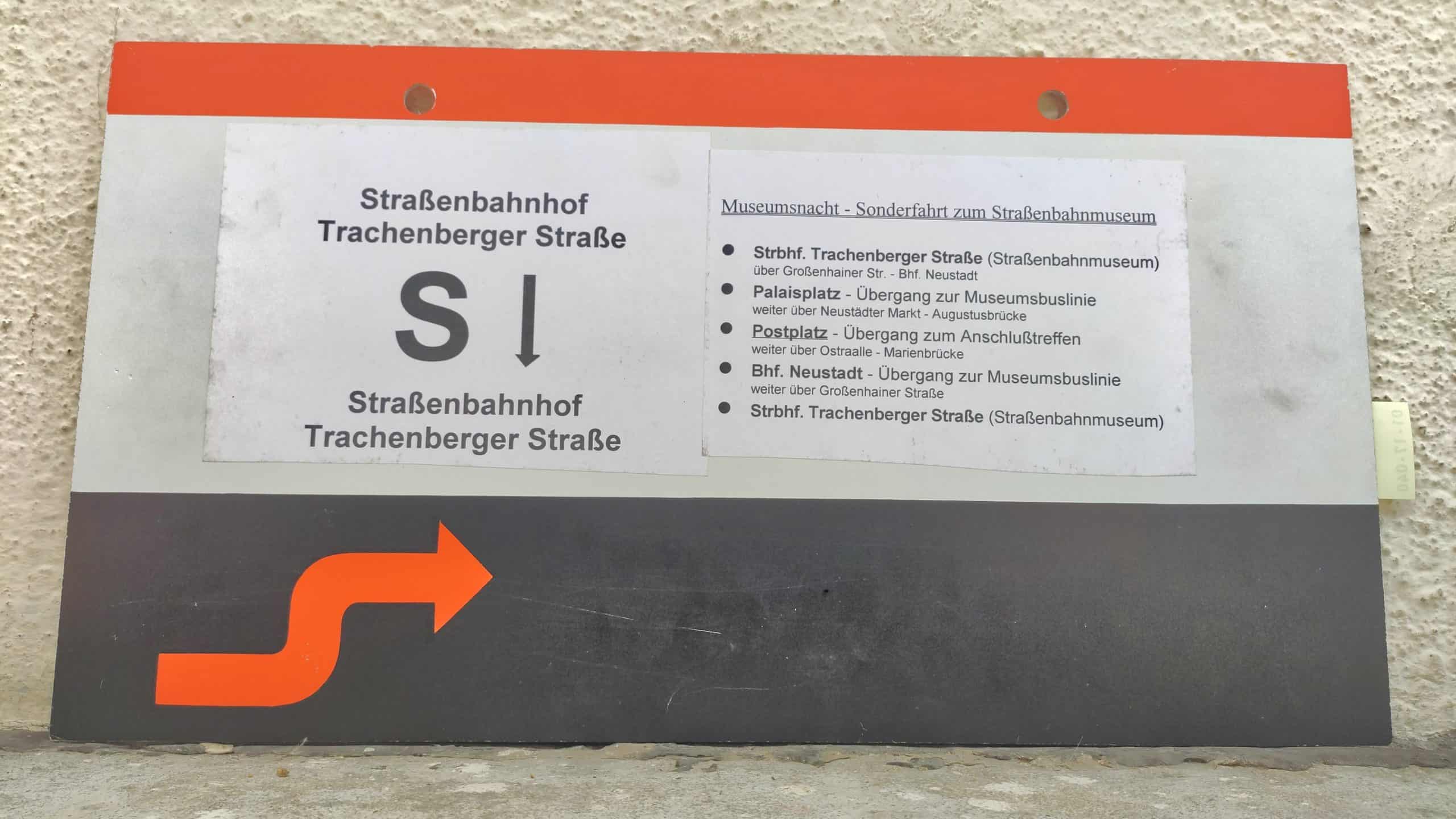 S Museumsnacht – Sonderfahrt zum Straßenbahnmuseum Strbhf. Trachenberger Straße (Straßenbahnmuseum) – Strbhf. Trachenberger Straße (Straßenbahnmuseum) #2