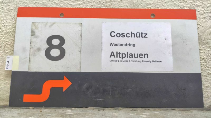 8 Coschütz – Altplauen Umstieg in Linie 8 Richtung Abzweig Hellerau