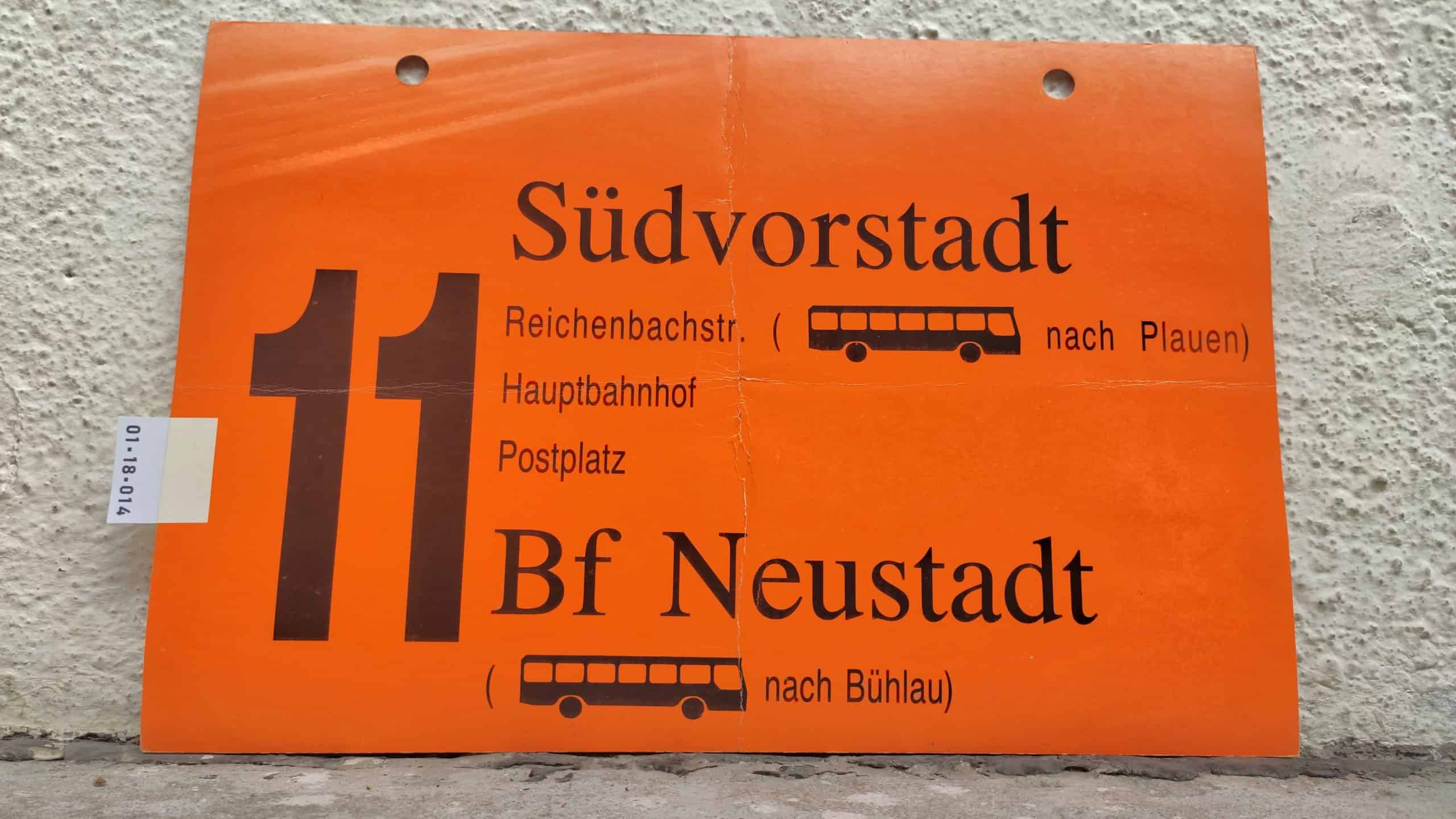 11 Südvorstadt – Bf Neustadt ( [Bus neu] nach Bühlau)
