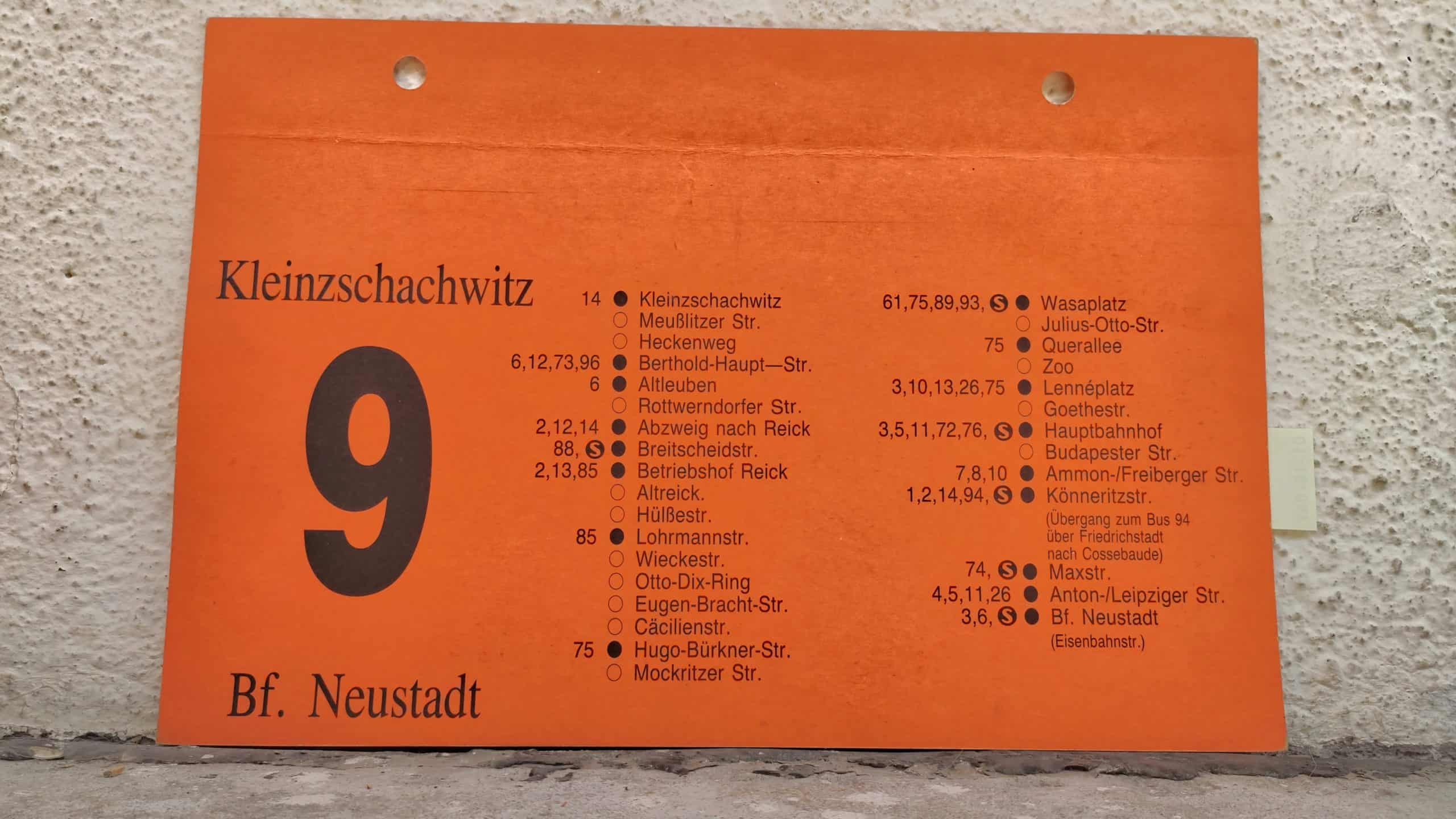 9 Kleinzschachwitz – Bf. Neustadt #2