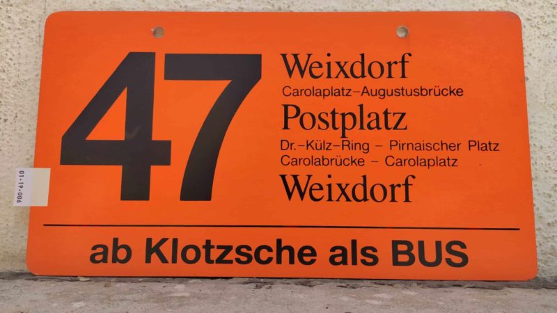 47 Weixdorf – Postplatz – Weixdorf ab Klotzsche als BUS
