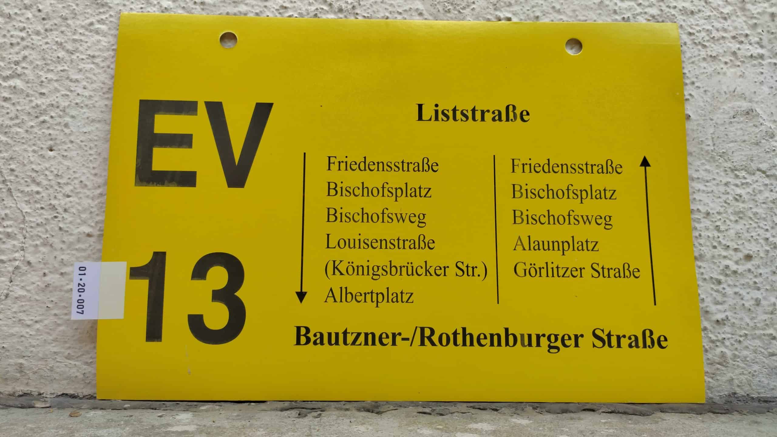 EV 13 Liststraße – Bautzner-/Rothenburger Straße