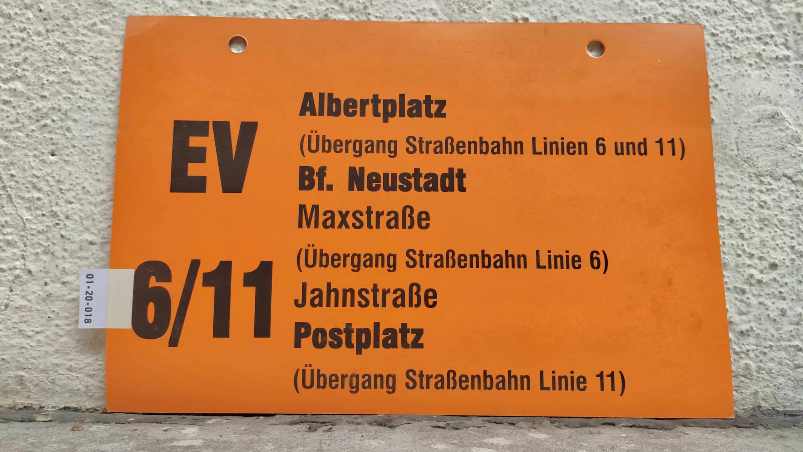 EV 6/11 Albertplatz (Übergang Straßenbahn Linien 6 und 11) – Postplatz (Übergang Straßenbahn Linie 11)