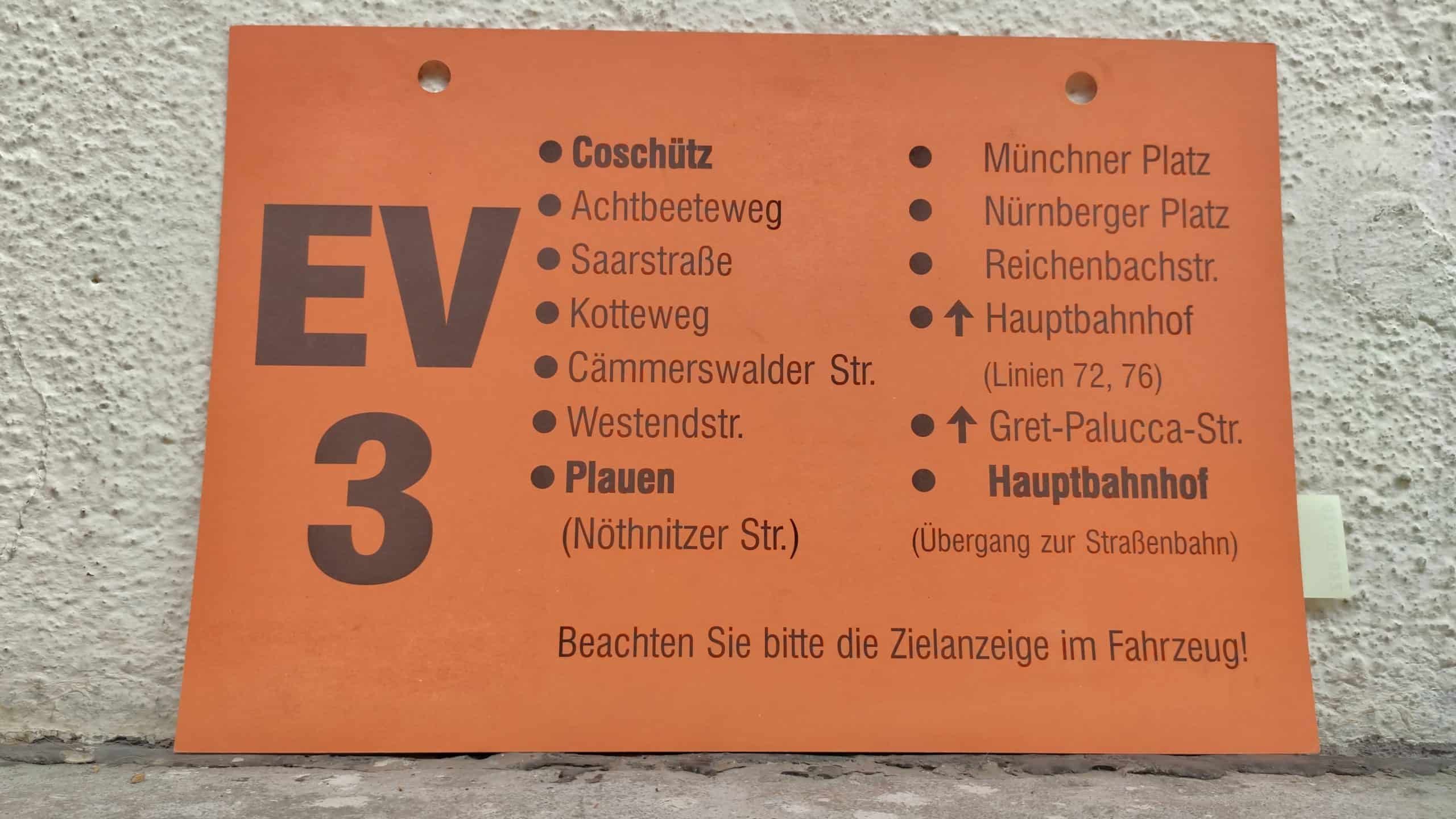 EV 3 Coschütz – Hauptbahnhof (Übergang zur Straßenbahn) #2