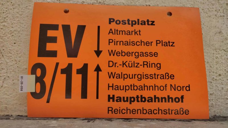 EV 8/​11 Postplatz – Rei­chen­bach­straße