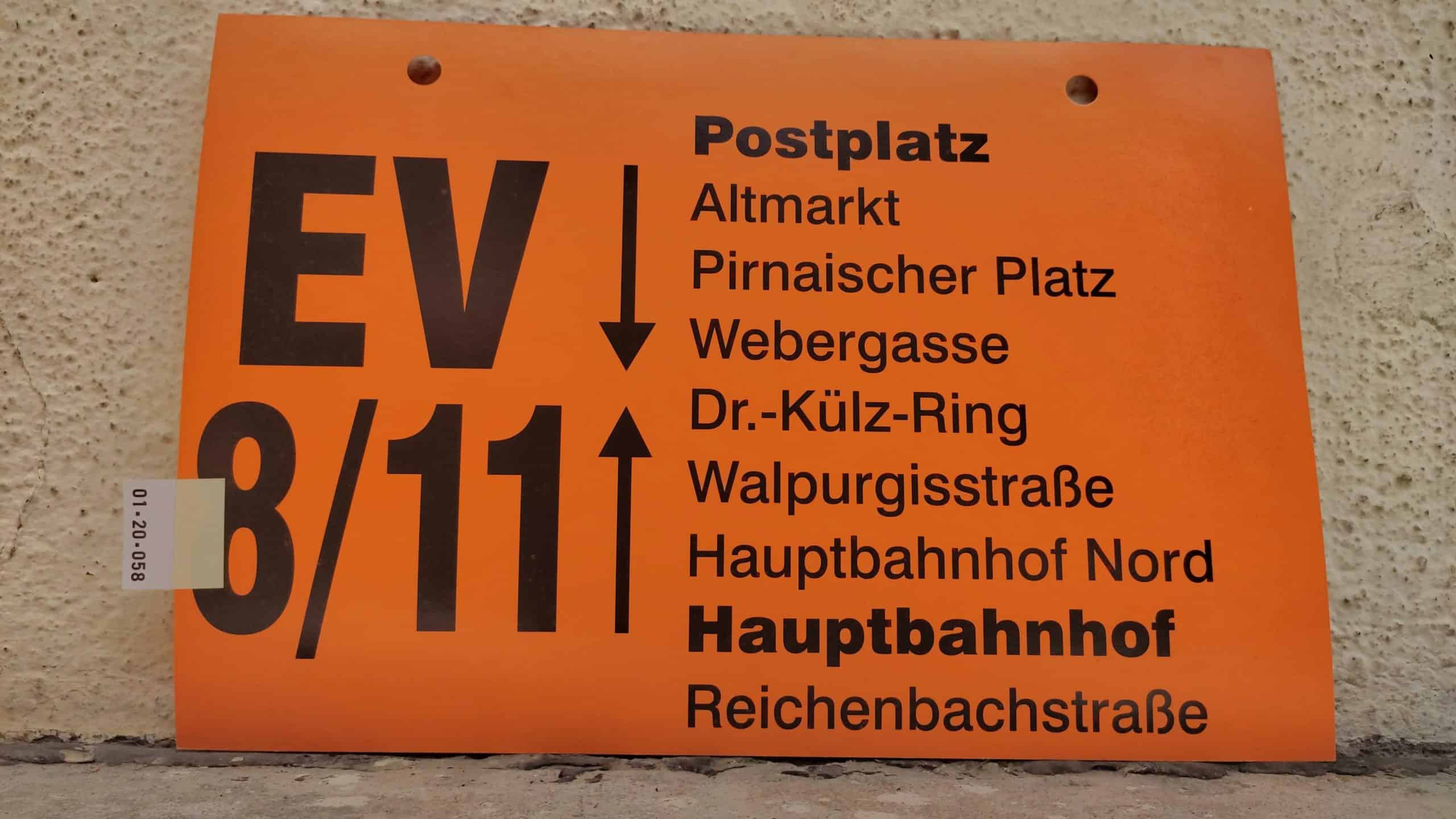 EV 8/11 Postplatz – Reichenbachstraße