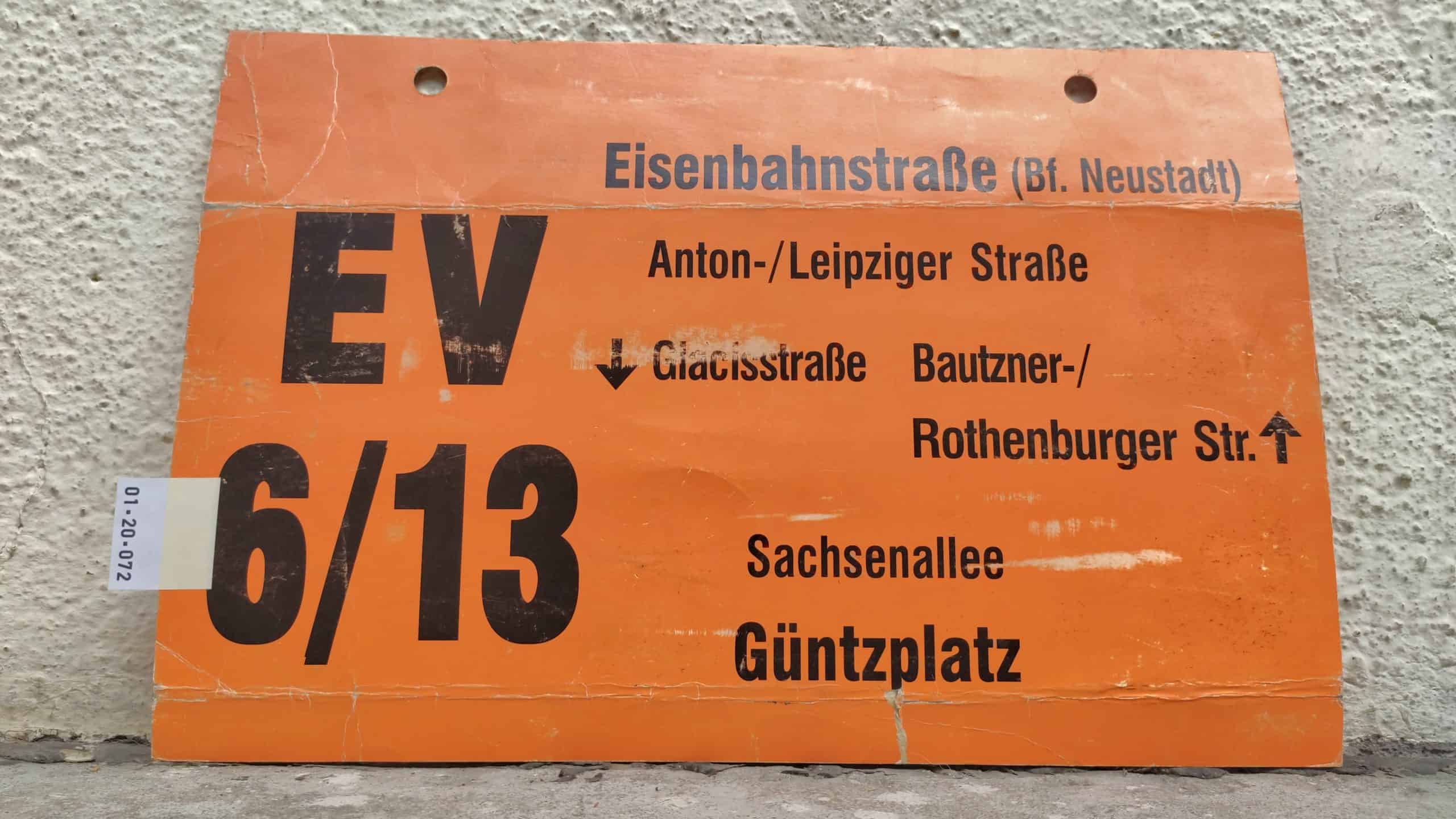 EV 6/13 Eisenbahnstraße (Bf. Neustadt) – Güntzplatz