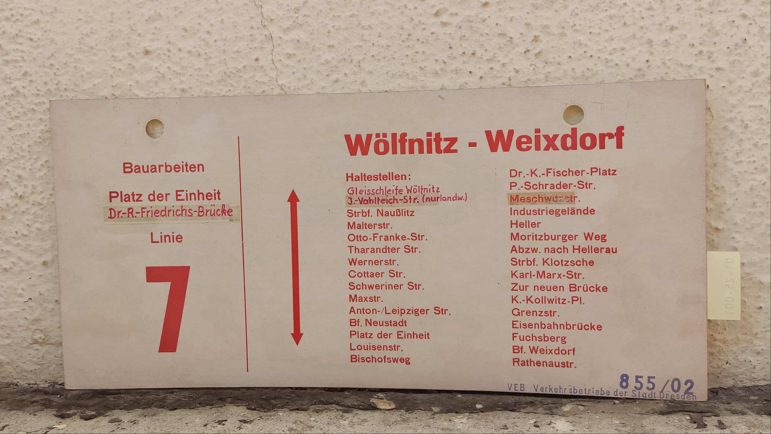 Bauarbeiten Platz der Einheit Dr.-R.-Friedrichs-Brücke Linie 7 Wölfnitz – Weixdorf #2