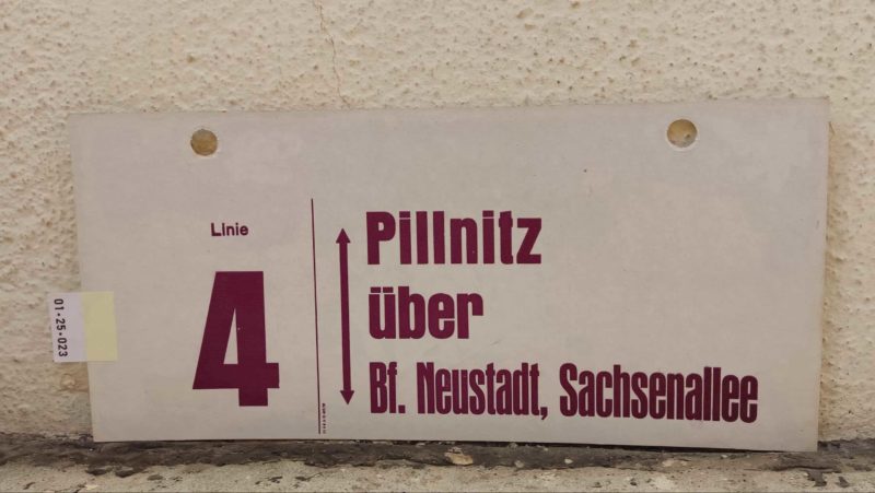 Linie 4 Pillnitz über Bf. Neustadt, Sach­sen­allee