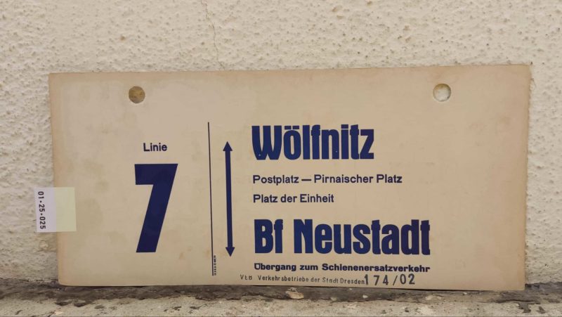 Linie 7 Wölfnitz – Bf Neustadt Übergang zum Schie­nen­er­satz­ver­kehr