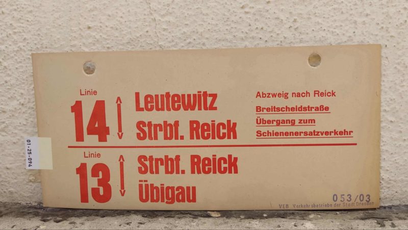 Linie 14/​Linie 13 Leutewitz – Übigau