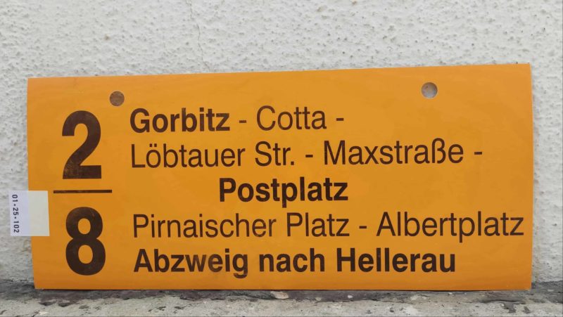 2/​8 Gorbitz – Postplatz – Abzweig nach Hellerau