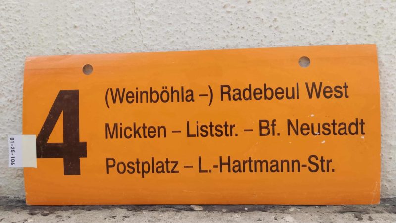 4 (Weinböhla -) Radebeul West – L.-Hartmann-Str.