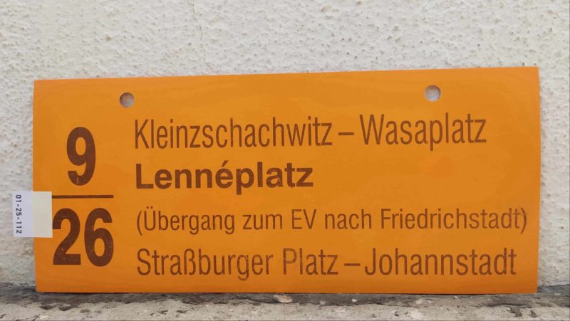 9/​26 Klein­zschach­witz – Len­né­platz – Johann­stadt