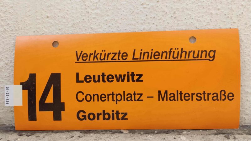 14 Verkürzte Lini­en­füh­rung Leutewitz – Gorbitz