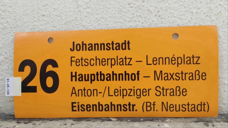 26 Johann­stadt – Haupt­bahnhof – Eisen­bahnstr. (Bf. Neustadt)