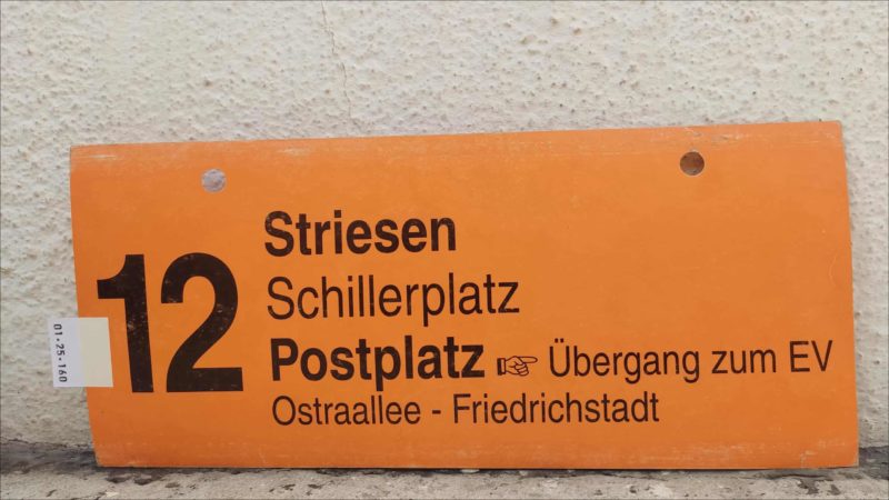 12 Striesen – Postplatz [Zei­ge­finger] Übergang zum EV – Fried­rich­stadt