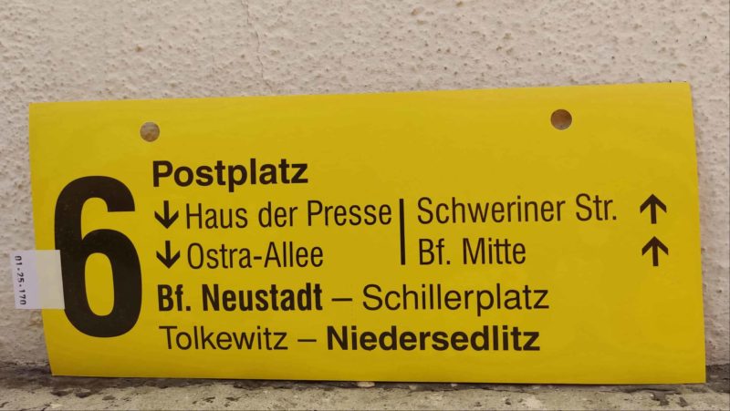 6 Postplatz – Bf. Neustadt – Nie­der­sedlitz