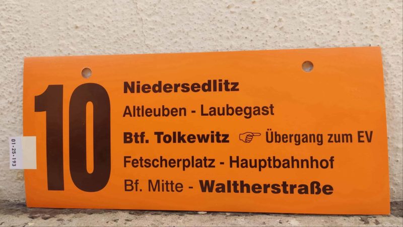 10 Nie­der­sedlitz – Btf. Tolkewitz [Zei­ge­finger] Übergang zum EV – Walt­her­straße