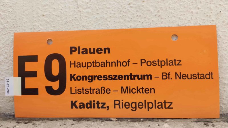 E 9 Plauen – Kon­gress­zen­trum – Kaditz, Rie­gel­platz