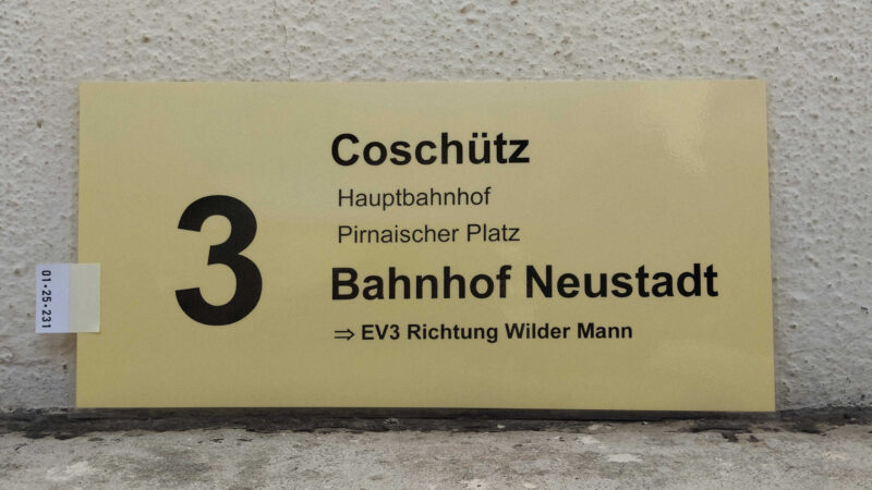 3 Coschütz – Bahnhof Neustadt => EV3 Richtung Wilder Mann