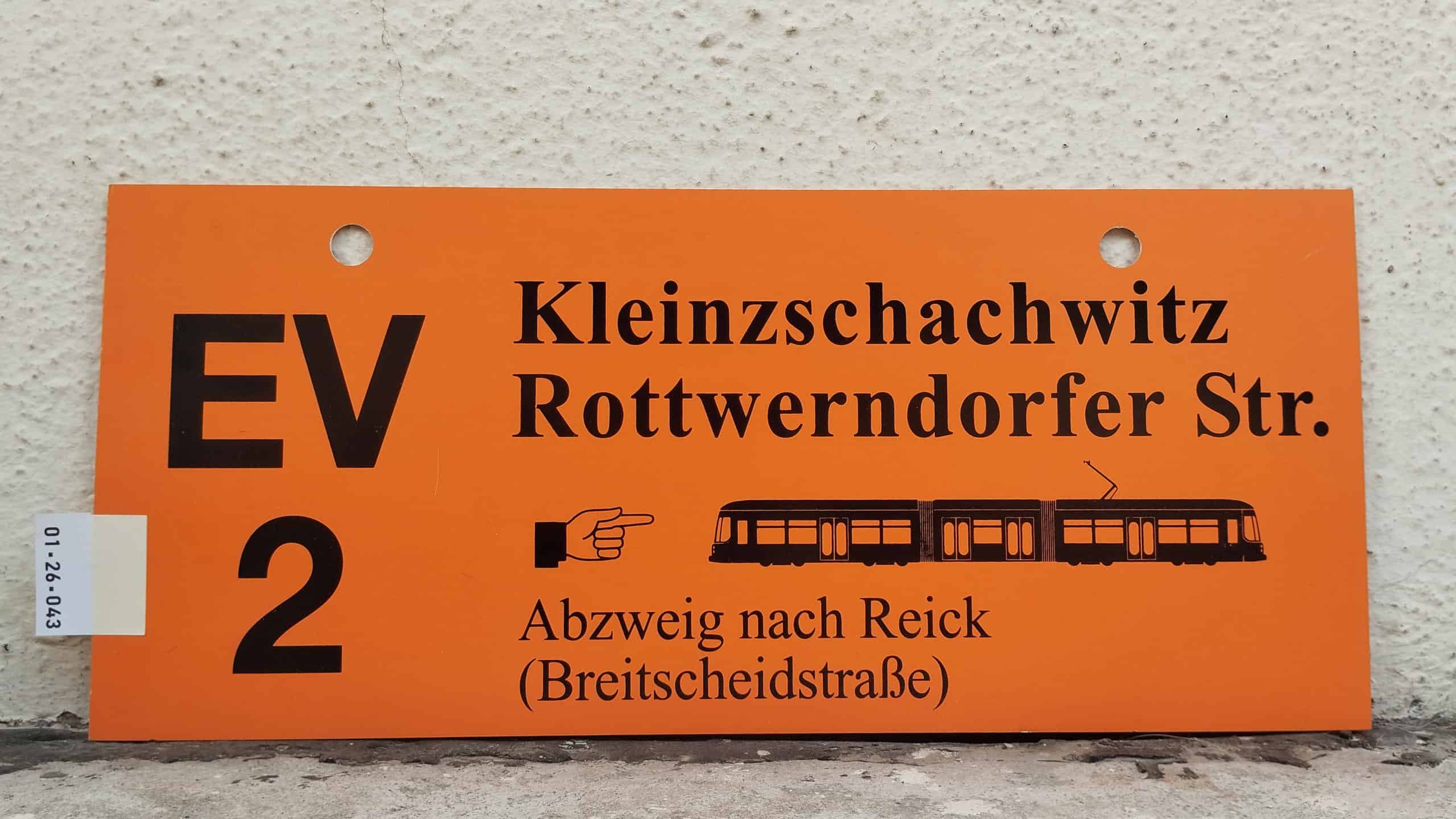 EV 2 Klein­zschach­witz – Rott­wern­dorfer Str. [Zei­ge­finger] [NGT] – Abzweig nach Reick (Breit­scheids­traße)