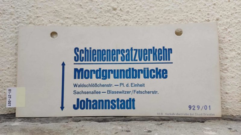 Schie­nen­er­satz­ver­kehr Mord­grund­brücke – Johann­stadt