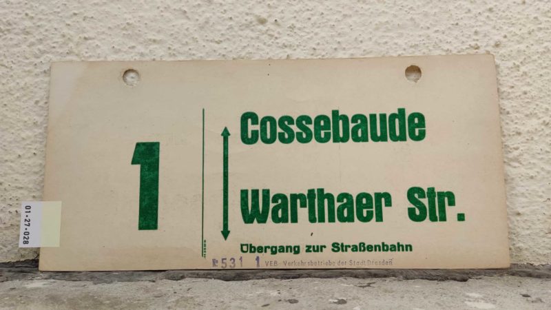 1 Cos­se­baude – Warthaer Str. Übergang zur Stra­ßen­bahn